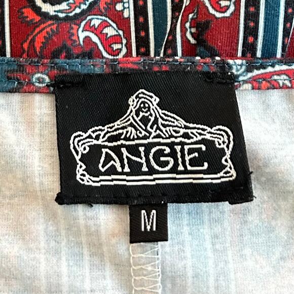 EUC Angie Red and Blue Multicolor Paisley Sleeveless Mini Dress. Size M - Picture 6 of 8